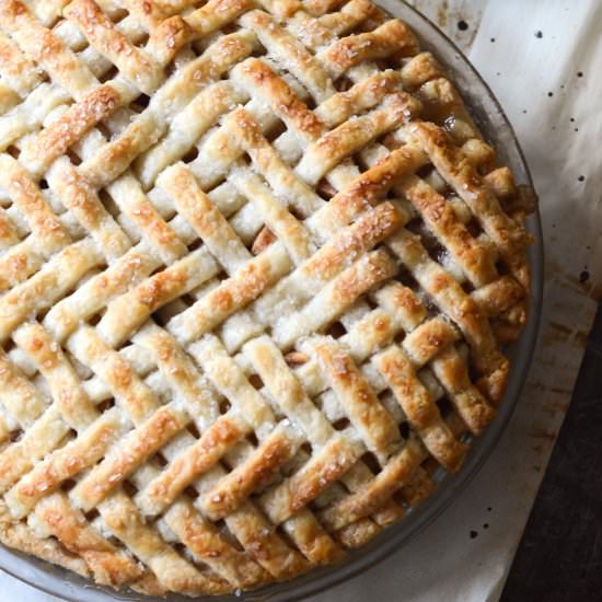 Herringbone Lattice Apple Pie