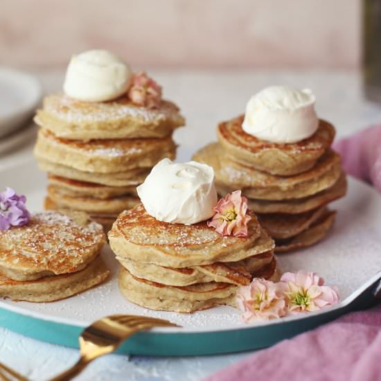 Banana Oatmeal Coconut Pancakes