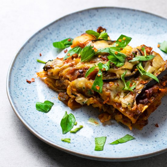 Lasagne with Lentils and Halloumi