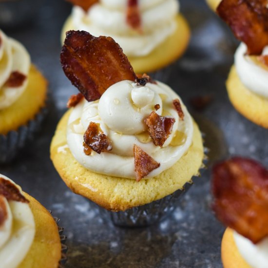 Maple Bacon Whiskey Cupcakes