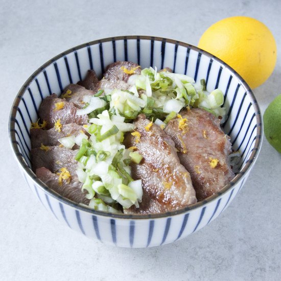 Beef Tongue Rice Bowl