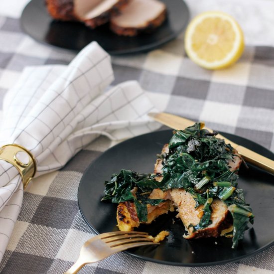 Polenta, Pork Loin & Sautéed Kale