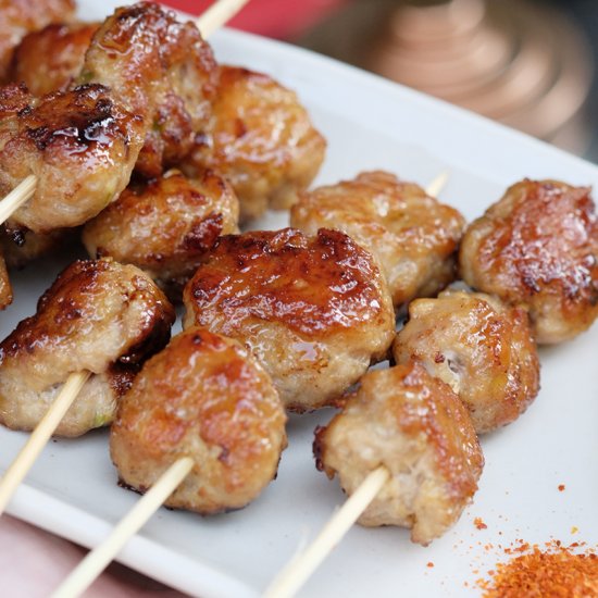 Tsukune (Grilled Chicken Meatballs)