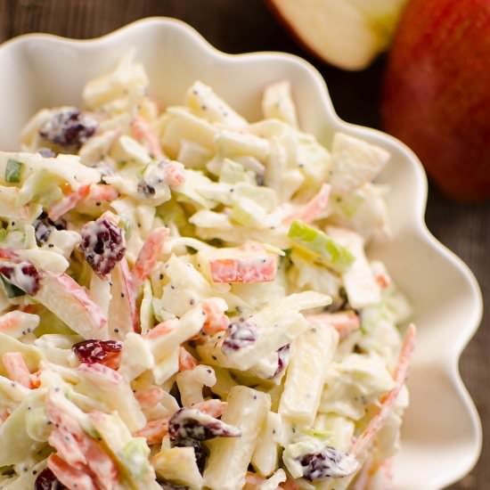 Apple Cranberry Poppy Seed Slaw