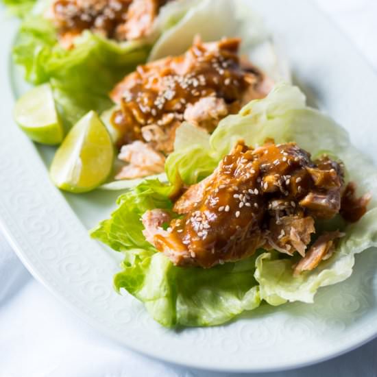 Salmon Teriyaki Lettuce Wraps