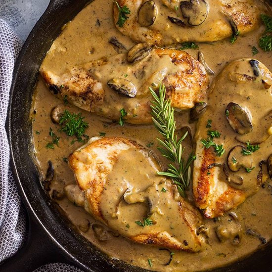 Chicken Garlic Mushroom Cream Sauce