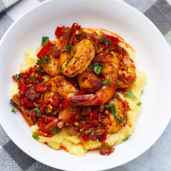 Cream Cajun Shrimp and Grits