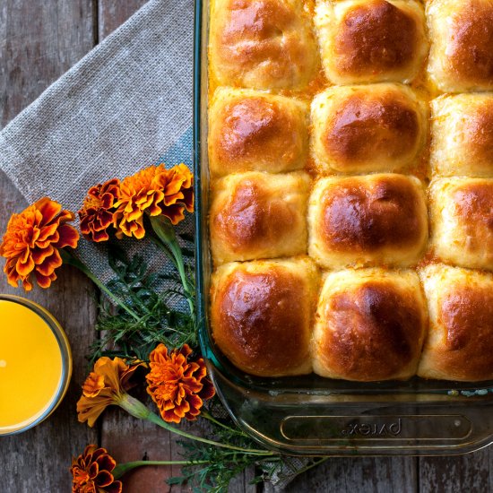 Orange Glazed Dinner Rolls