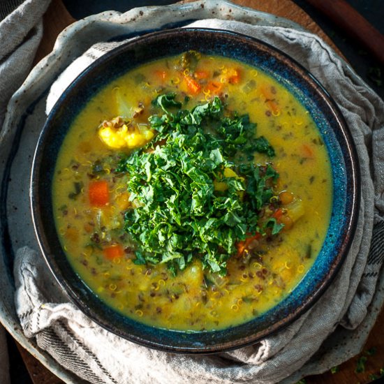 Coconut Quinoa Lentil Soup