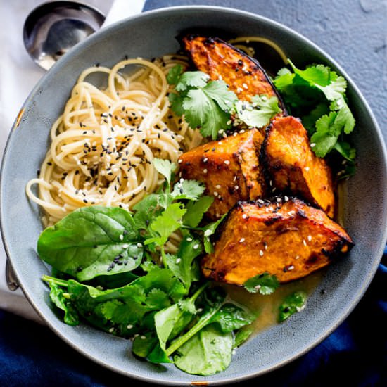 Miso Ramen with Roast Pumpkin