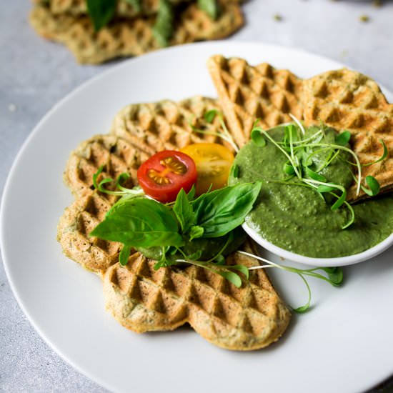 Savory Mungbean Waffles