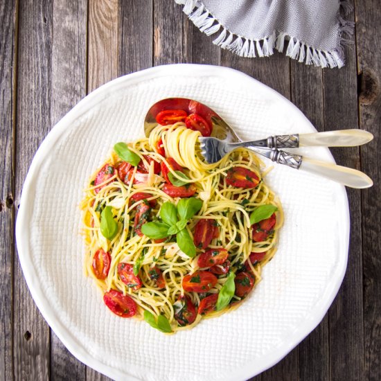 Roast Tomato Garden Spaghetti