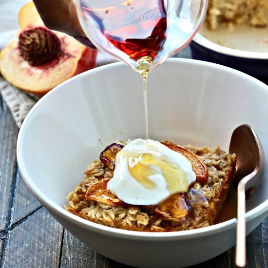 Peaches and Cream Baked Oatmeal