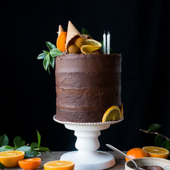 Vegan chocolate orange cake