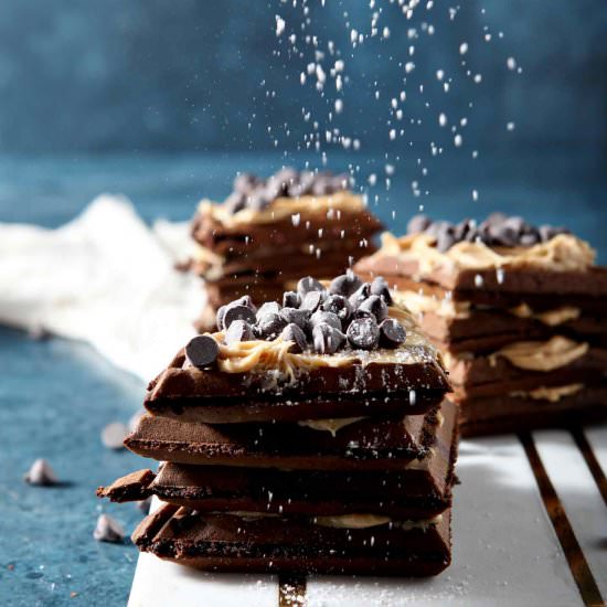 PB Chocolate Waffle Sandwiches