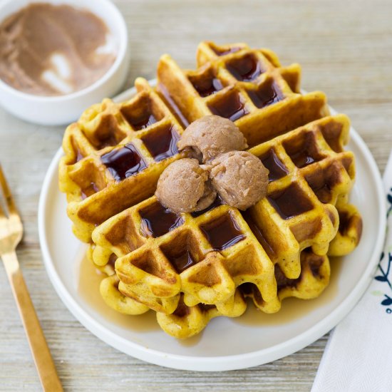 Pumpkin Spice Waffle & Honey Butter