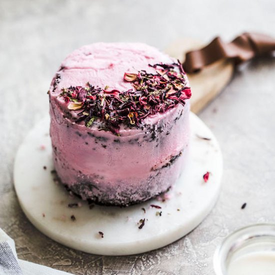 Mini Chocolate Hibiscus Cake