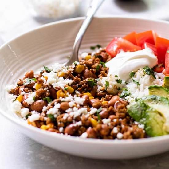 Easy Ground Turkey Taco Bowls