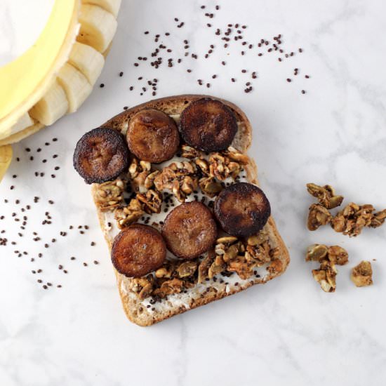 Healthy Banana Fosters Toast