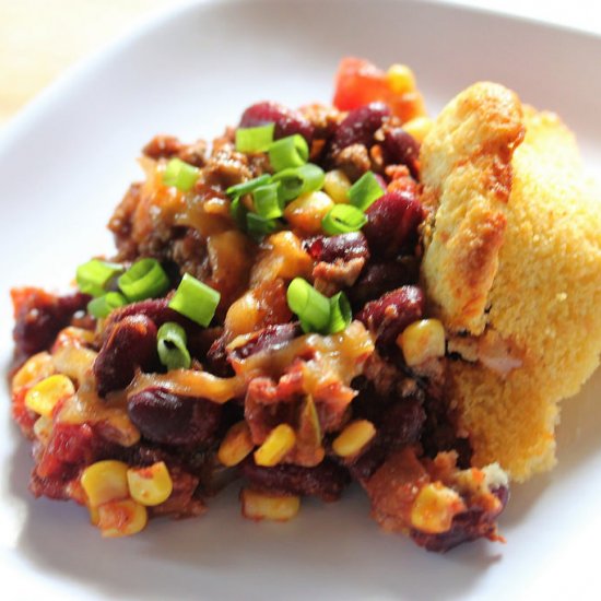 Chili Casserole with Cornbread