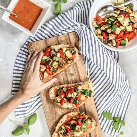 Roasted Ratatouille Toasts