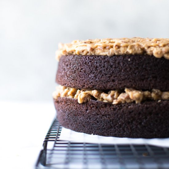 Chocolate Praline Crunch Cake