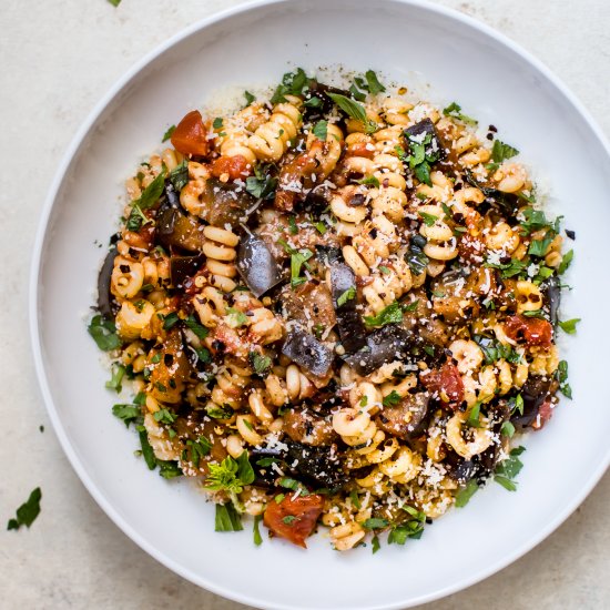 Spicy Eggplant Pasta