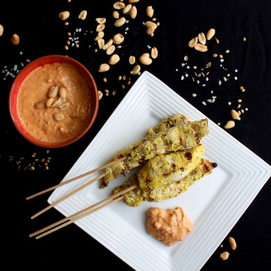 Chicken Satays with Peanut Sauce