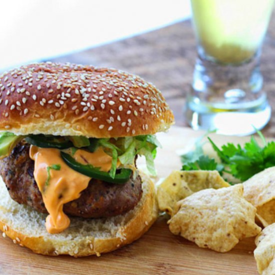 Thai Turkey Burgers & Spicy Aioli