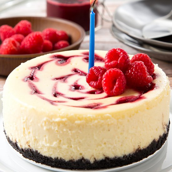 Raspberry Swirl Cheesecake