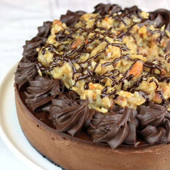 Vegan German Chocolate Cheesecake