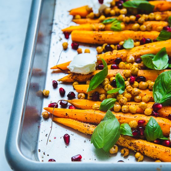 Roasted Carrots + Crispy Chickpeas