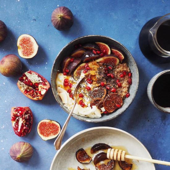 Cinnamon Porridge with Baked Figs