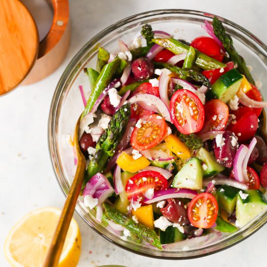 Asparagus Greek Chopped Salad