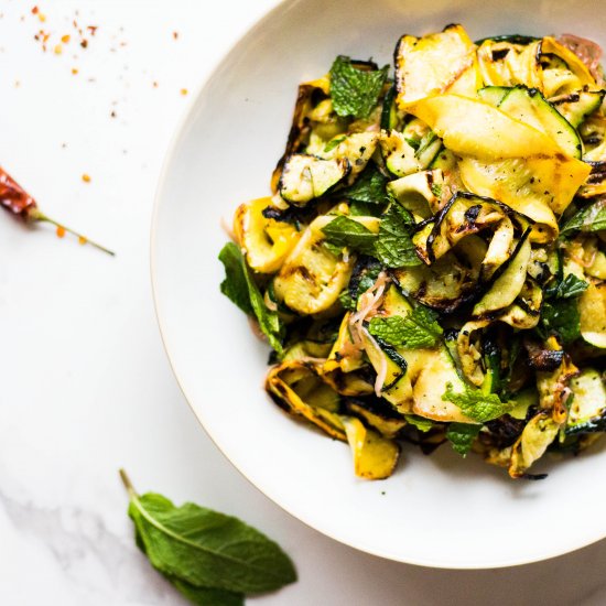 Grilled Zucchini with Mint