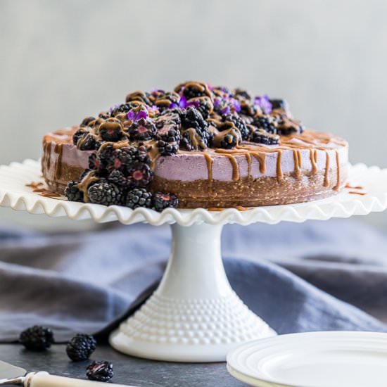 Caramel Blackberry Cheesecake