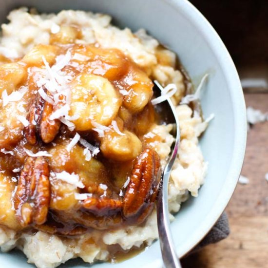 Caramelized Banana Pecan Oatmeal