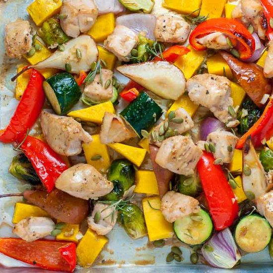 Maple Garlic Chicken Sheet Pan