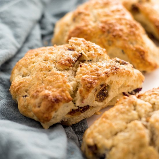 Tender Dried Cranberry Fig Scones