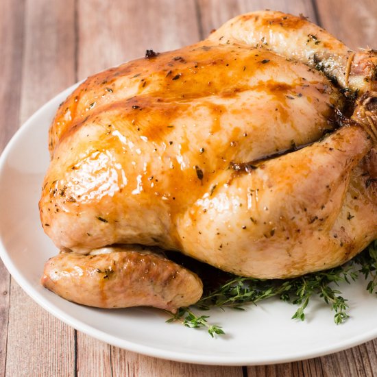 Calvados-Glazed Roast Chicken