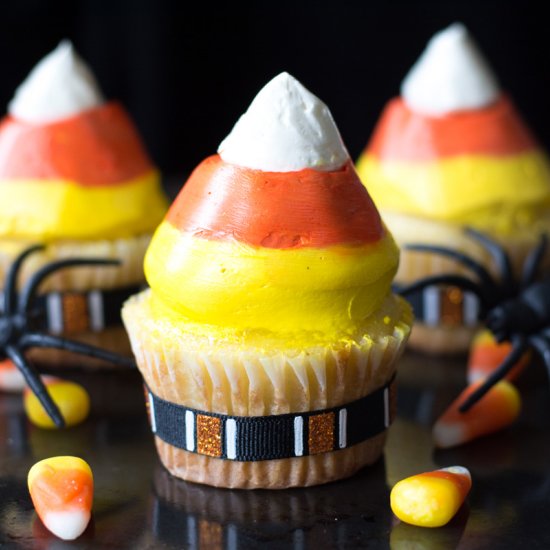 Halloween Candy Corn Cupcakes