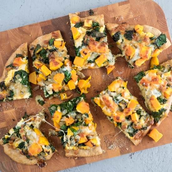 Butternut Squash Pizza with Kale