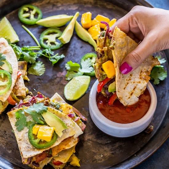 Avocado Mango Black Bean Quesadilla