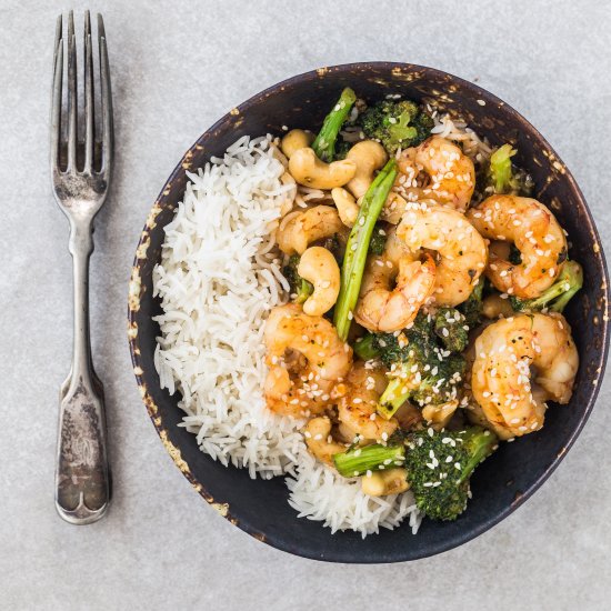 15 Minute Asian Shrimp and Broccoli