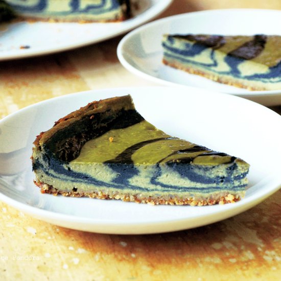 Zebra Matcha Charcoal Cheesecake