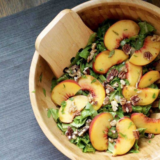 Toasted Pecan, Basil, Peach Salad