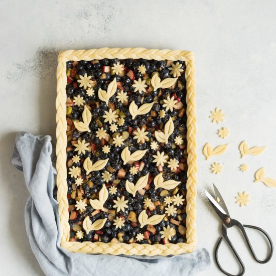 Blueberry Rhubarb Slab Pie