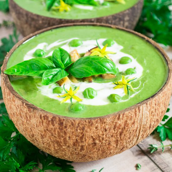 Spinach, Pea and Coconut Cream Soup