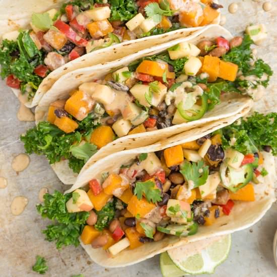 Vegetarian Tacos with Black Beans