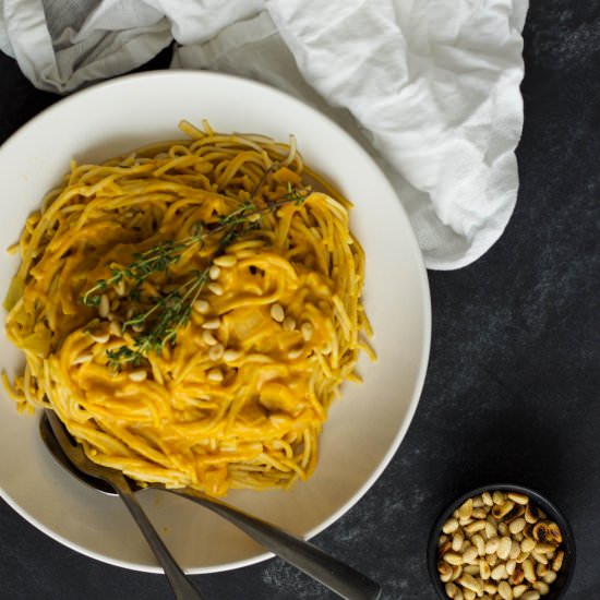 Creamy Pumpkin + Thyme Pasta